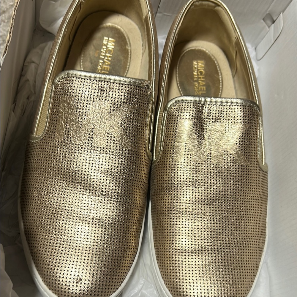 Michael Kors Gold Slip-On Sneakers